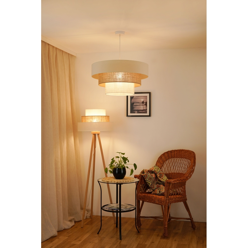 Brilagi - Пендел DENVER LUNETA 1xE27/15W/230V Ø 60 см бежов/кафяв/кремав