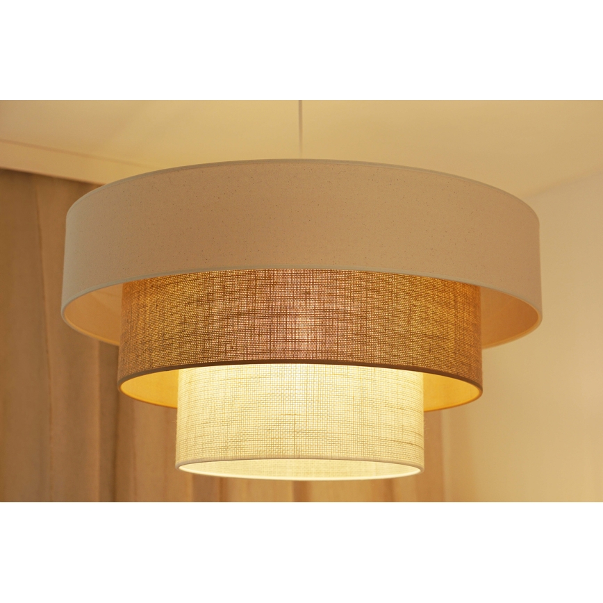 Brilagi - Пендел DENVER LUNETA 1xE27/15W/230V Ø 60 см бежов/кафяв/кремав