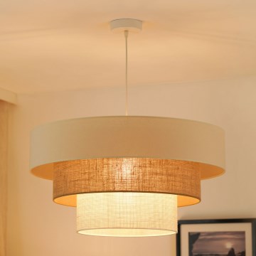 Brilagi - Пендел DENVER LUNETA 1xE27/15W/230V Ø 60 см бежов/кафяв/кремав