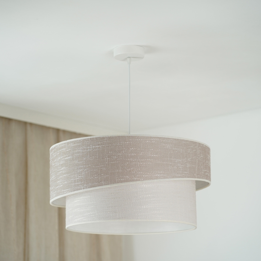 Brilagi - Пендел DOVER SHINE 1xE27/15W/230V Ø 50 см сив/кремав
