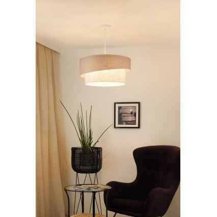 Brilagi - Пендел DOVER SHINE 1xE27/15W/230V Ø 50 см сив/кремав
