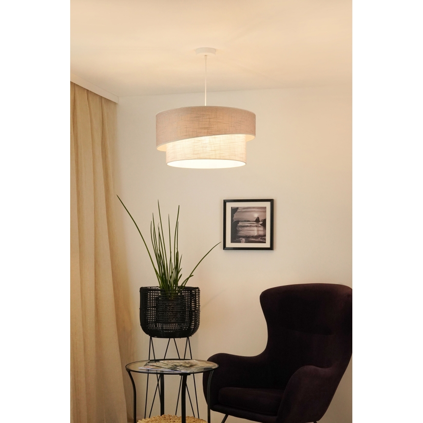Brilagi - Пендел DOVER SHINE 1xE27/15W/230V Ø 50 см сив/кремав