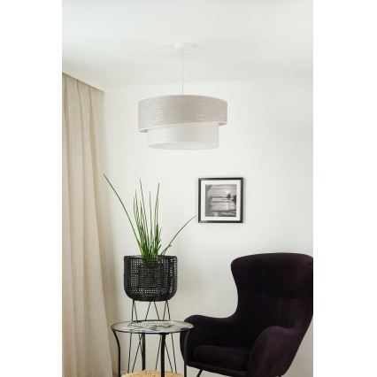 Brilagi - Пендел DOVER SHINE 1xE27/15W/230V Ø 50 см сив/кремав