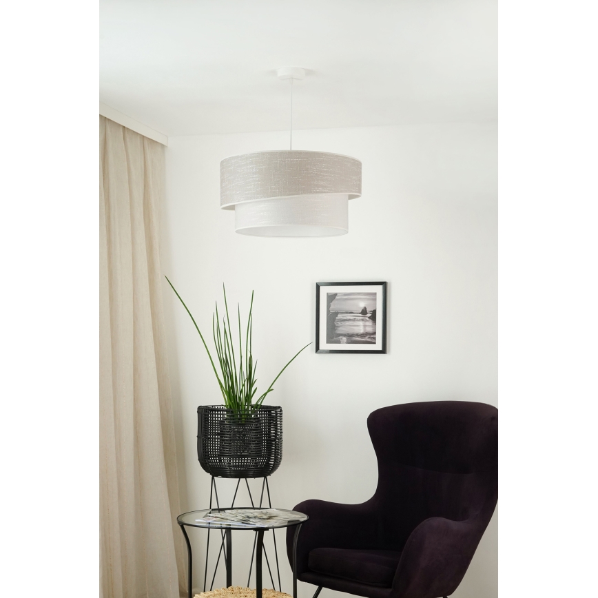 Brilagi - Пендел DOVER SHINE 1xE27/15W/230V Ø 50 см сив/кремав