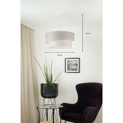 Brilagi - Пендел DOVER SHINE 1xE27/15W/230V Ø 50 см сив/кремав