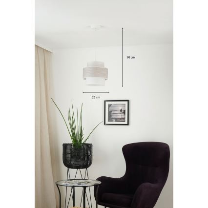 Brilagi - Пендел DOVER SPACE 1xE27/15W/230V Ø 25 см сив/кремав