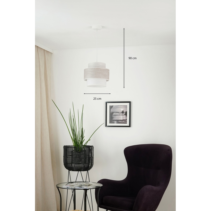 Brilagi - Пендел DOVER SPACE 1xE27/15W/230V Ø 25 см сив/кремав