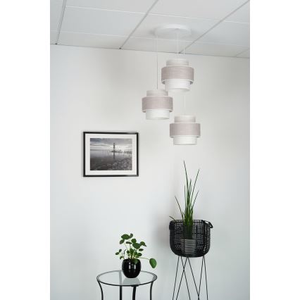 Brilagi - Пендел DOVER SPACE 3xE27/15W/230V сив/кремав