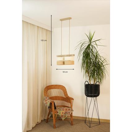 Brilagi - Пендел FOREST 2xE27/15W/230V бор/бежов/кремав