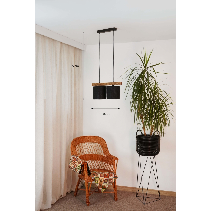 Brilagi - Пендел FOREST 2xE27/15W/230V бор/черен