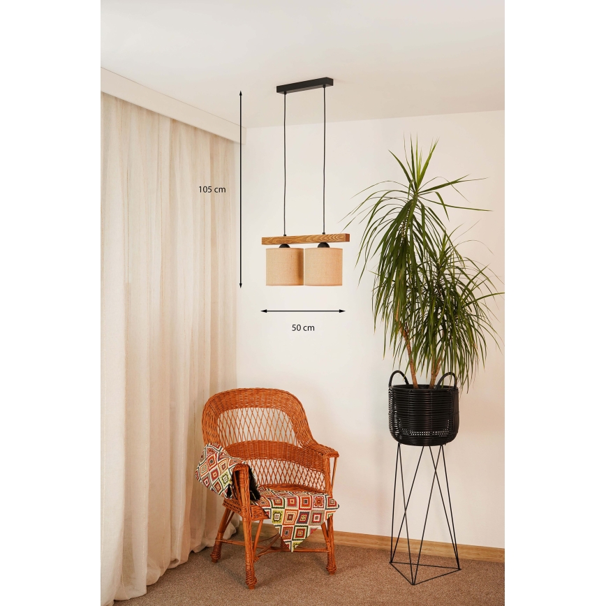 Brilagi - Пендел FOREST 2xE27/15W/230V бор/кафяв/черен
