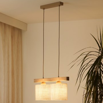 Brilagi - Пендел FOREST 2xE27/15W/230V бор/кафяв/кремав