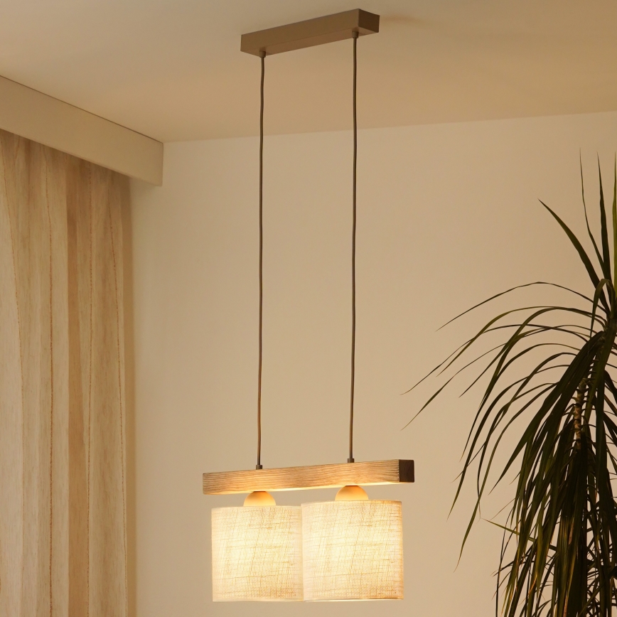 Brilagi - Пендел FOREST 2xE27/15W/230V бор/кафяв/кремав