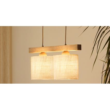 Brilagi - Пендел FOREST 2xE27/15W/230V бор/кафяв/кремав