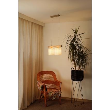 Brilagi - Пендел FOREST 2xE27/15W/230V бор/кафяв/кремав