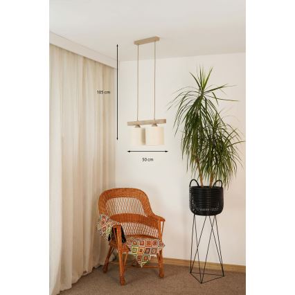 Brilagi - Пендел FOREST 2xE27/15W/230V бор/кафяв/кремав