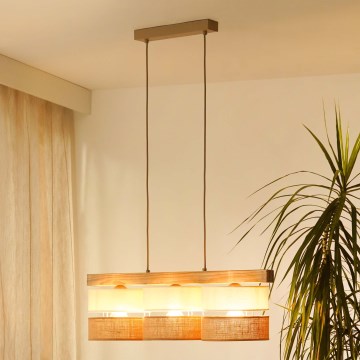 Brilagi - Пендел FOREST 3xE27/15W/230V бор/бежов/кремав