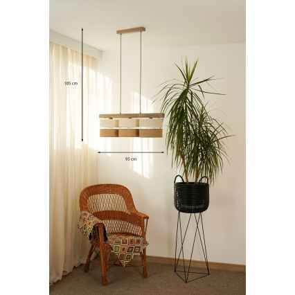 Brilagi - Пендел FOREST 3xE27/15W/230V бор/бежов/кремав