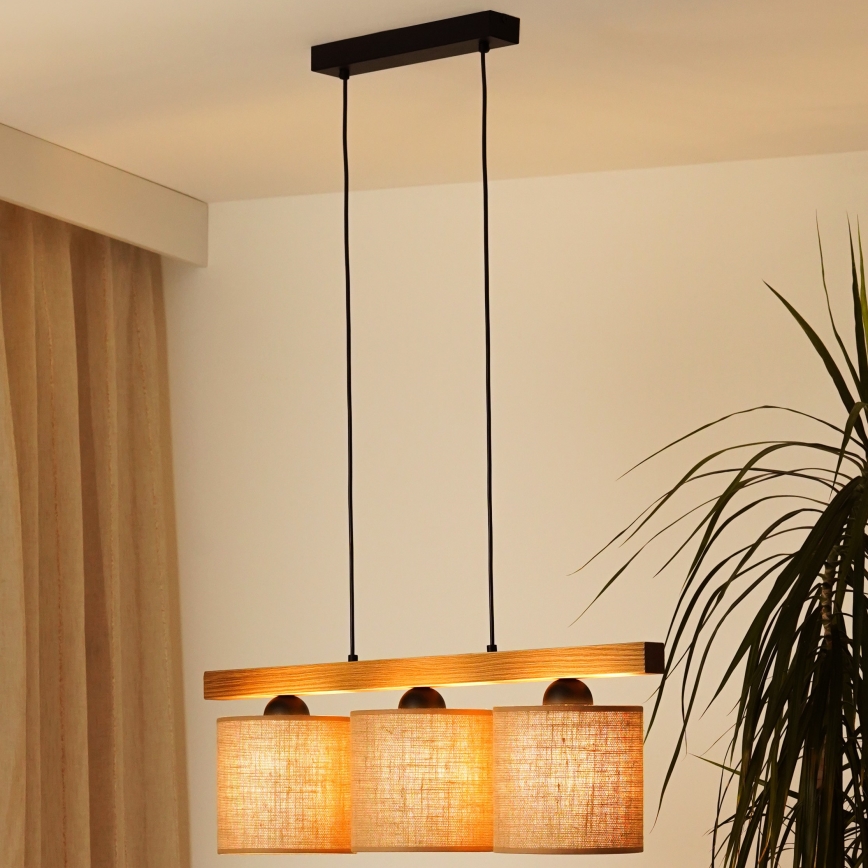 Brilagi - Пендел FOREST 3xE27/15W/230V бор/кафяв/черен