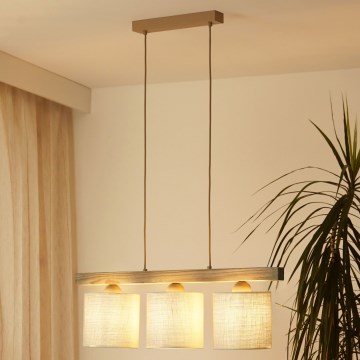 Brilagi - Пендел FOREST 3xE27/15W/230V бор/кафяв/кремав
