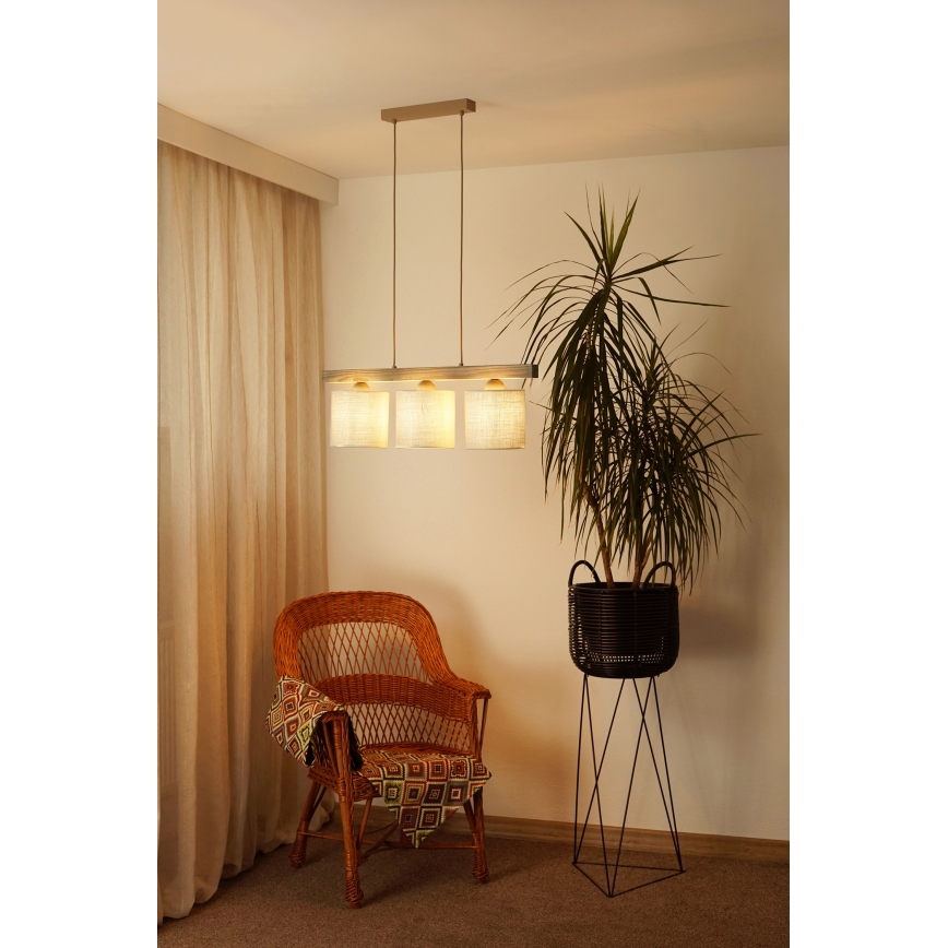 Brilagi - Пендел FOREST 3xE27/15W/230V бор/кафяв/кремав