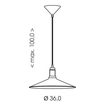Brilagi - Пендел FORGE на кабел 1xE27/60W/230V Ø 36 см, мед/патина