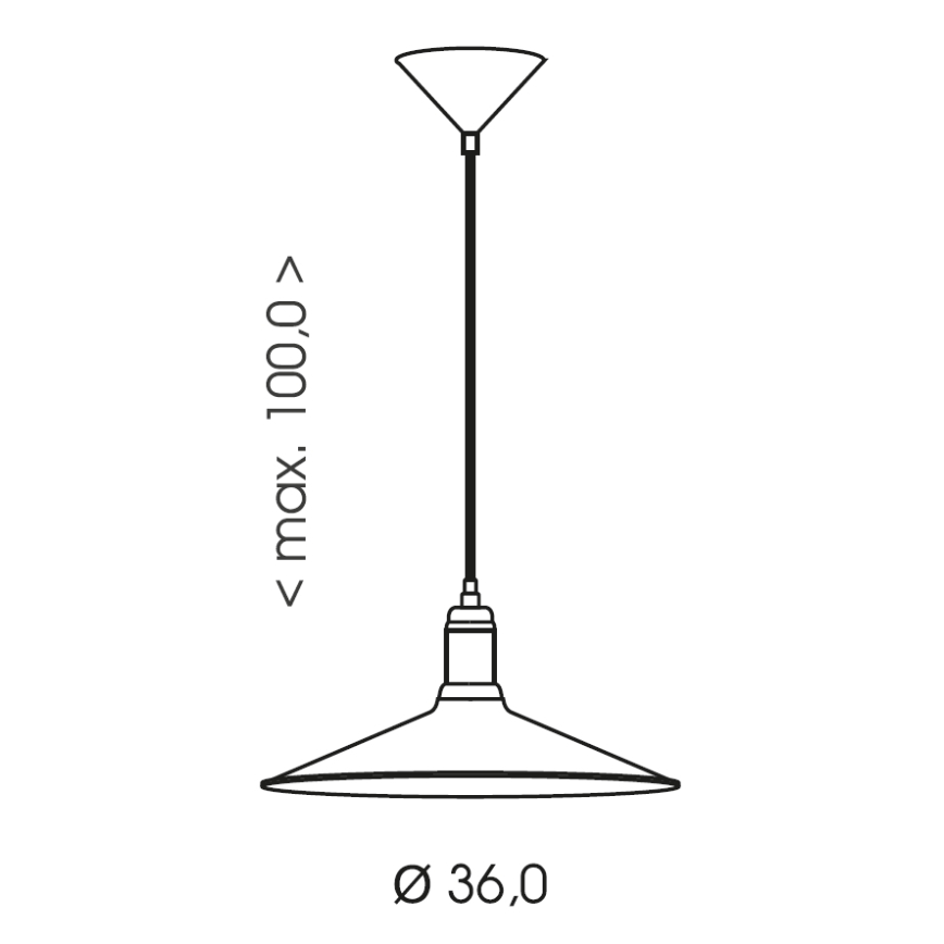 Brilagi - Пендел FORGE на кабел 1xE27/60W/230V Ø 36 см, мед/патина