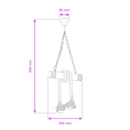 Brilagi - Пендел KOS 2xE27/60W/230V бук