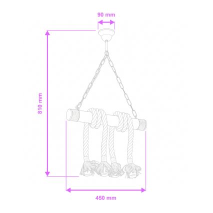 Brilagi - Пендел KOS 4xE27/60W/230V бук