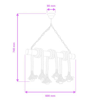 Brilagi - Пендел KOS 6xE27/60W/230V бук