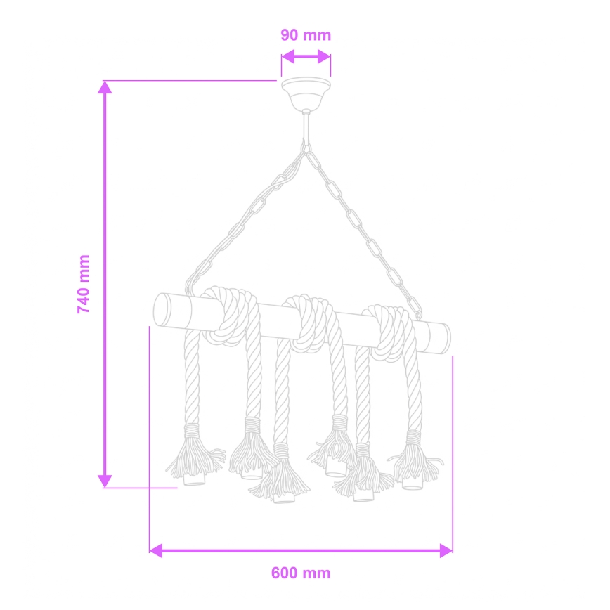 Brilagi - Пендел KOS 6xE27/60W/230V бук
