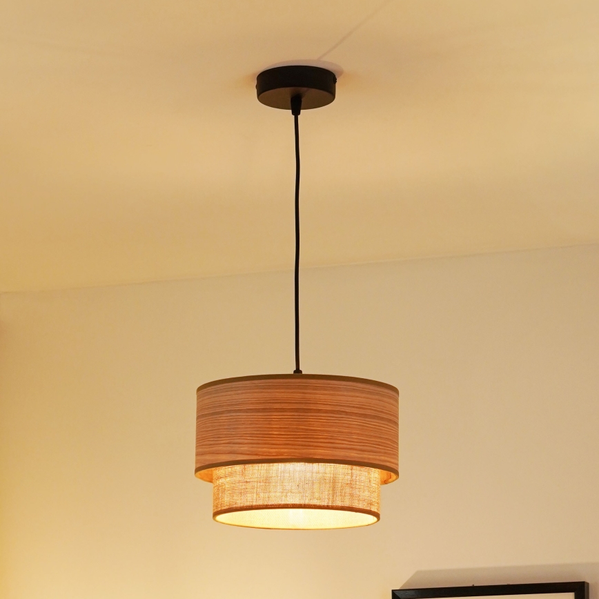 Brilagi - Пендел MONTANA BOHO 1xE27/15W/230V Ø 25 см кафяв/черен