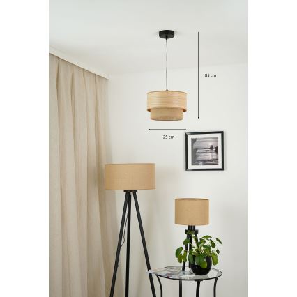 Brilagi - Пендел MONTANA BOHO 1xE27/15W/230V Ø 25 см кафяв/черен