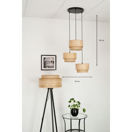 Brilagi - Пендел MONTANA BOHO 3xE27/15W/230V кафяв/черен