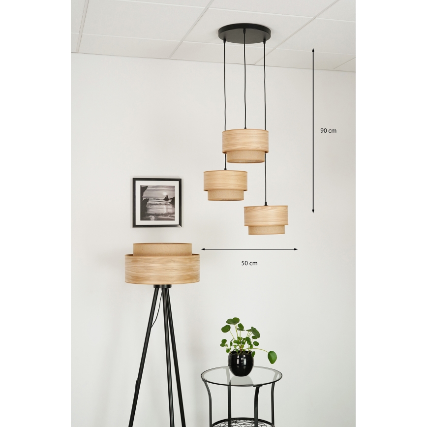 Brilagi - Пендел MONTANA BOHO 3xE27/15W/230V кафяв/черен