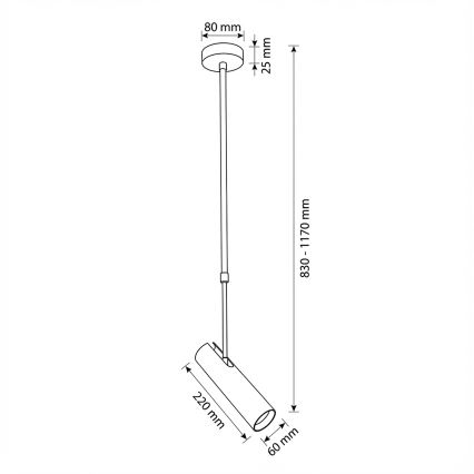 Brilagi - Пендел на прът SELE 1xGU10/30W/230V черен