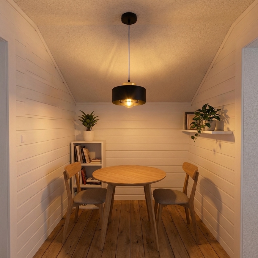 Brilagi - Пендел на кабел 1xE27/60W/230V, Ø 20 см, черен/златист