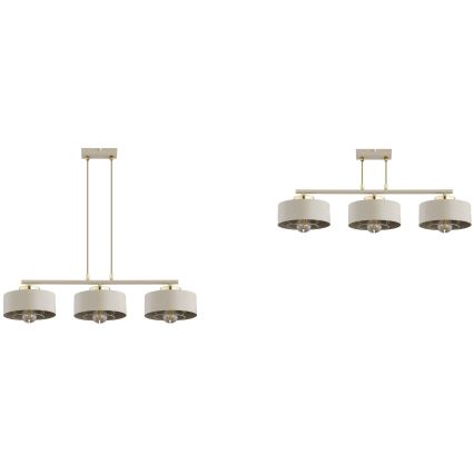 Brilagi - Пендел на кабел 3xE27/60W/230V бежова/златна