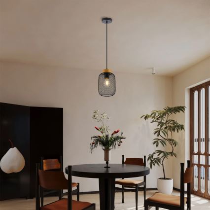 Brilagi - Пендел на кабел BASKLITE 1xE27/15W/230V дърво/черно