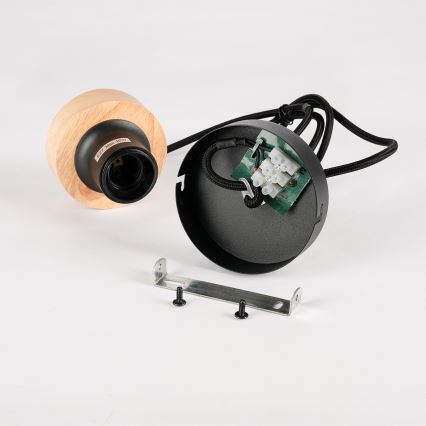 Brilagi - Пендел на кабел BASKLITE 1xE27/15W/230V дърво/черно
