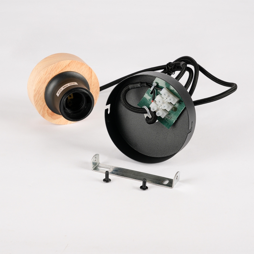 Brilagi - Пендел на кабел BASKLITE 1xE27/15W/230V дърво/черно