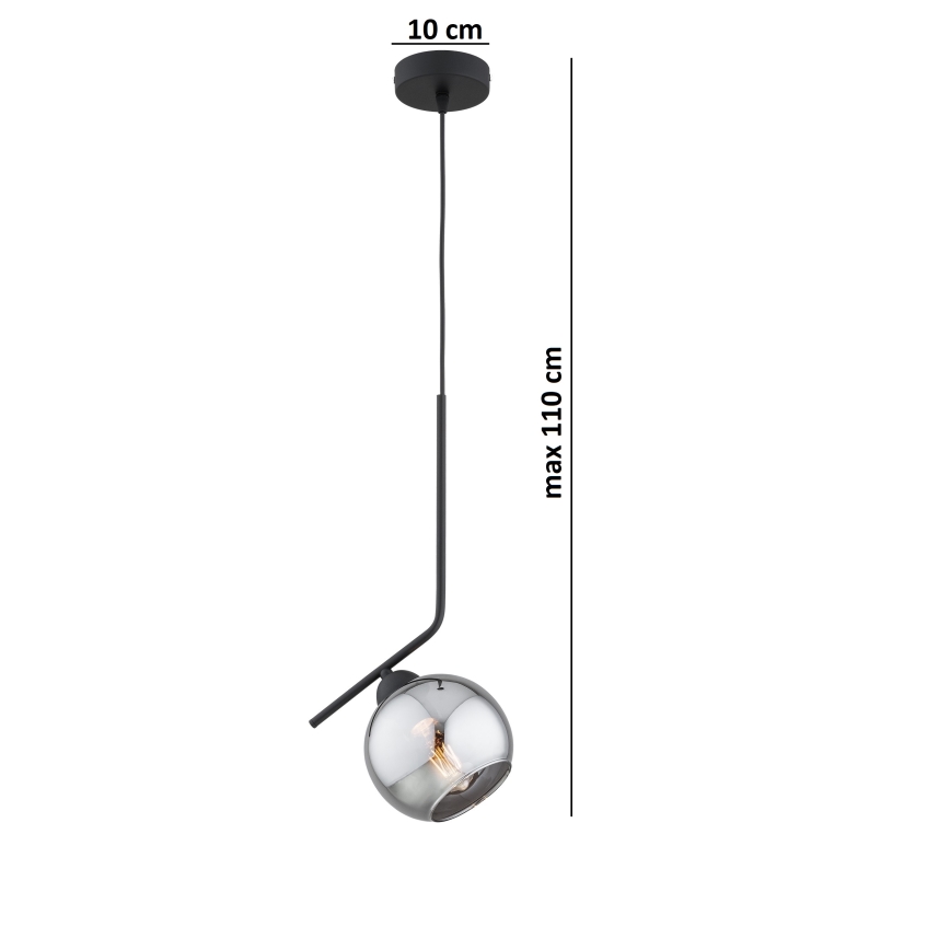 Brilagi - Пендел на кабел DIOR 1xE27/60W/230V черен/димно сив