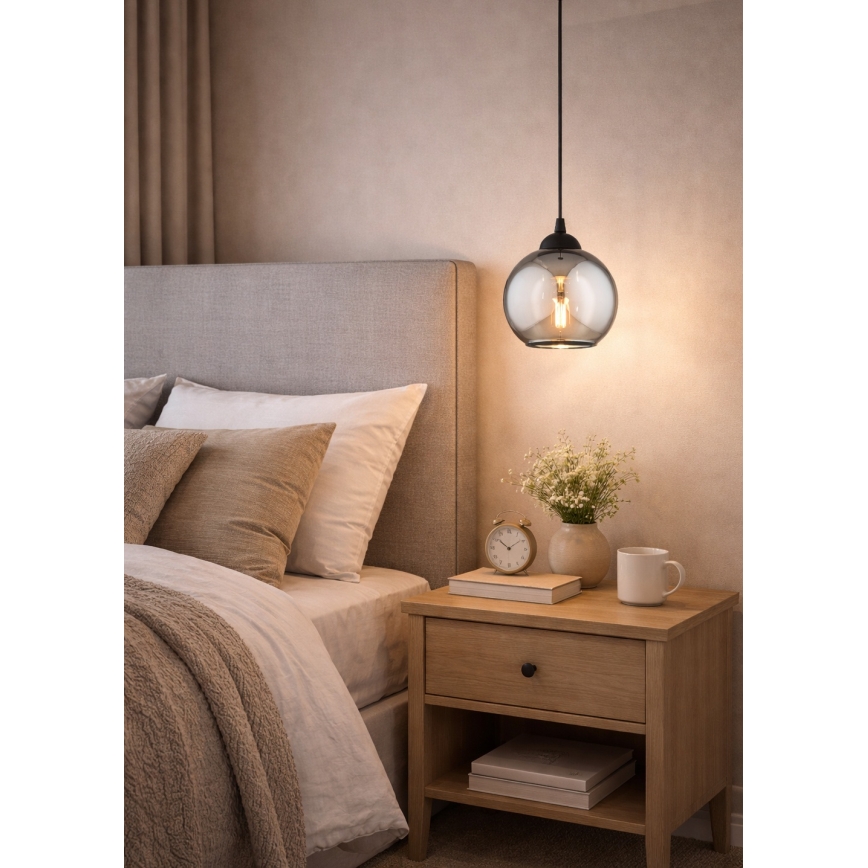 Brilagi - Пендел на кабел DIOR 1xE27/60W/230V черен/опушено сиво