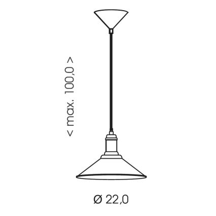 Brilagi - Пендел на кабел FORGE 1xE27/60W/230V Ø 22 см кафяв