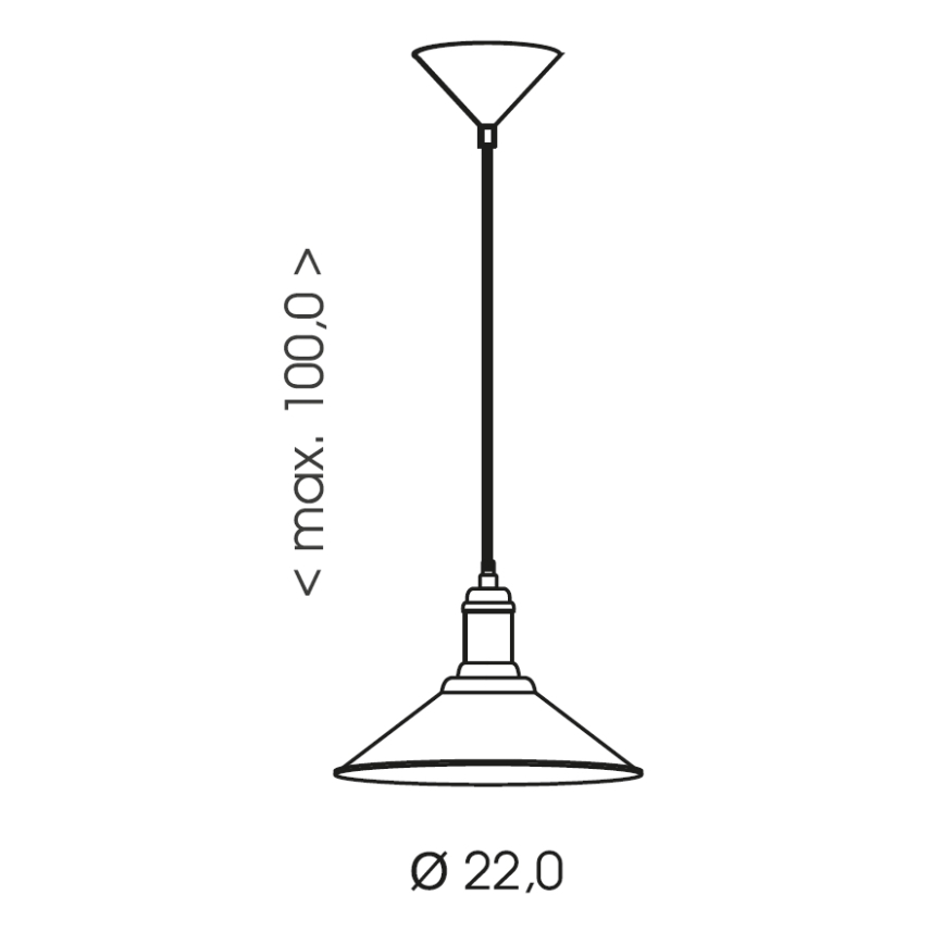 Brilagi - Пендел на кабел FORGE 1xE27/60W/230V Ø 22 см кафяв