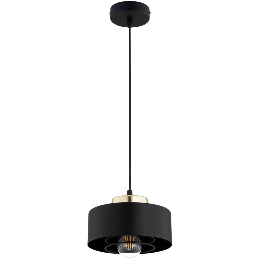 Brilagi - Пендел на кабел SPRING 1xE27/60W/230V, Ø 20 см, черен/златист