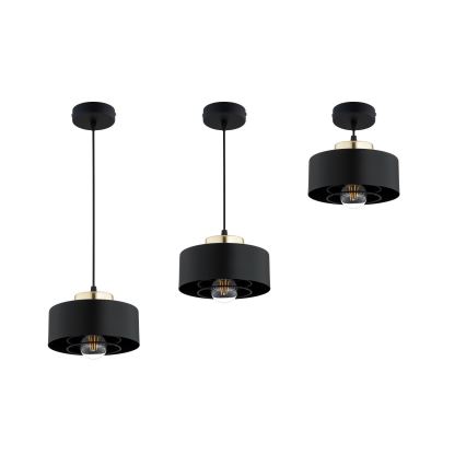 Brilagi - Пендел на кабел SPRING 1xE27/60W/230V, Ø 20 см, черен/златист