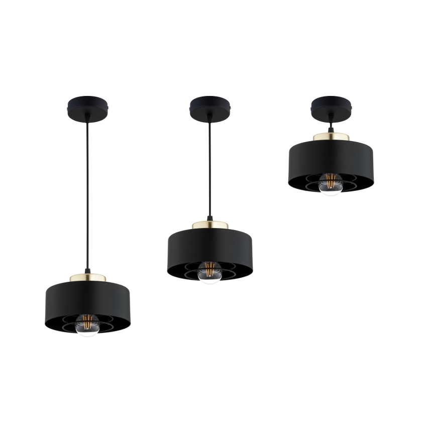 Brilagi - Пендел на кабел SPRING 1xE27/60W/230V, Ø 20 см, черен/златист