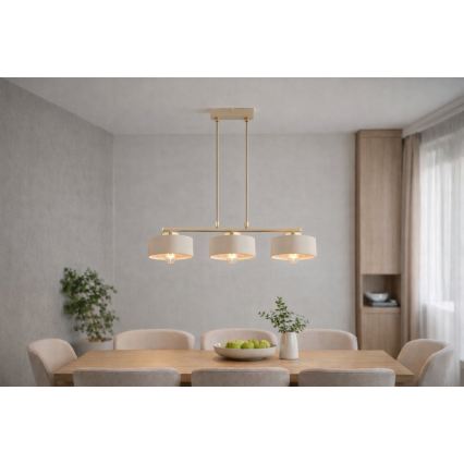 Brilagi - Пендел на кабел SPRING 3xE27/60W/230V бежова/златна