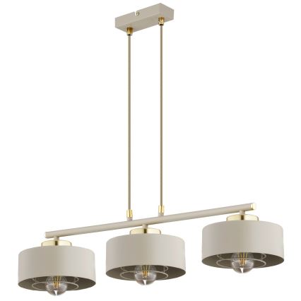 Brilagi - Пендел на кабел SPRING 3xE27/60W/230V бежова/златна